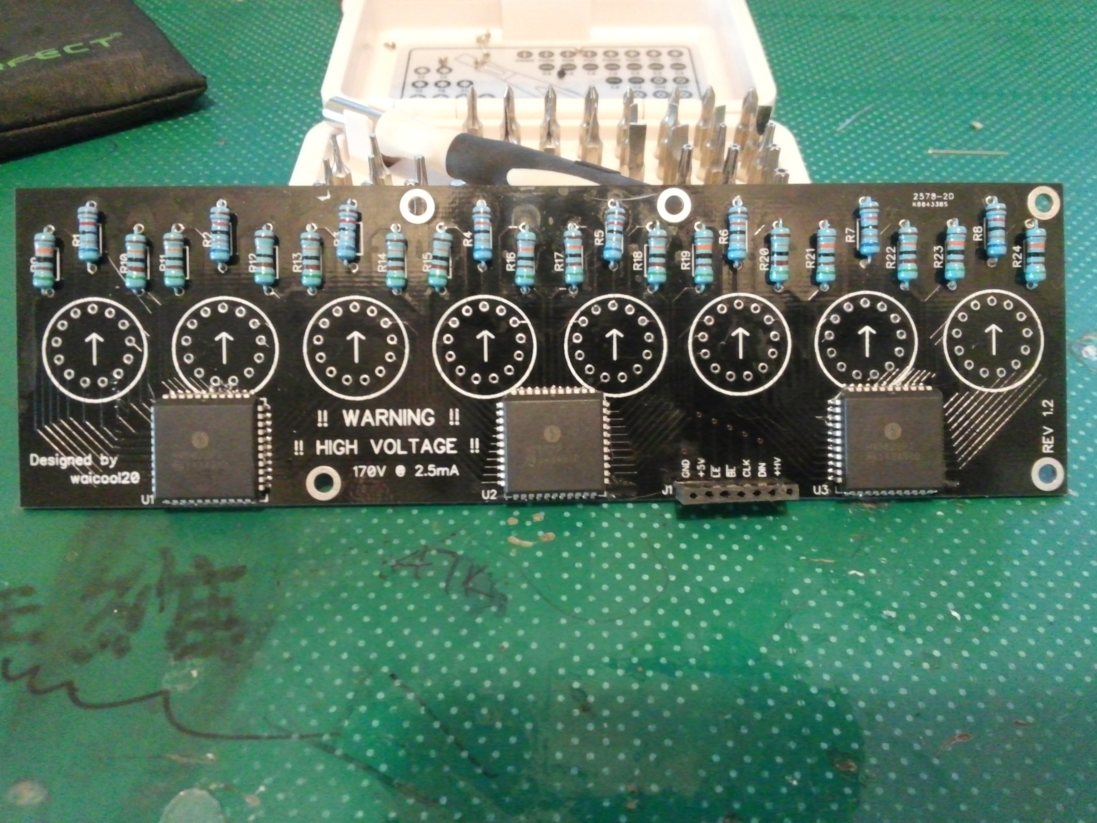 Front view of the board