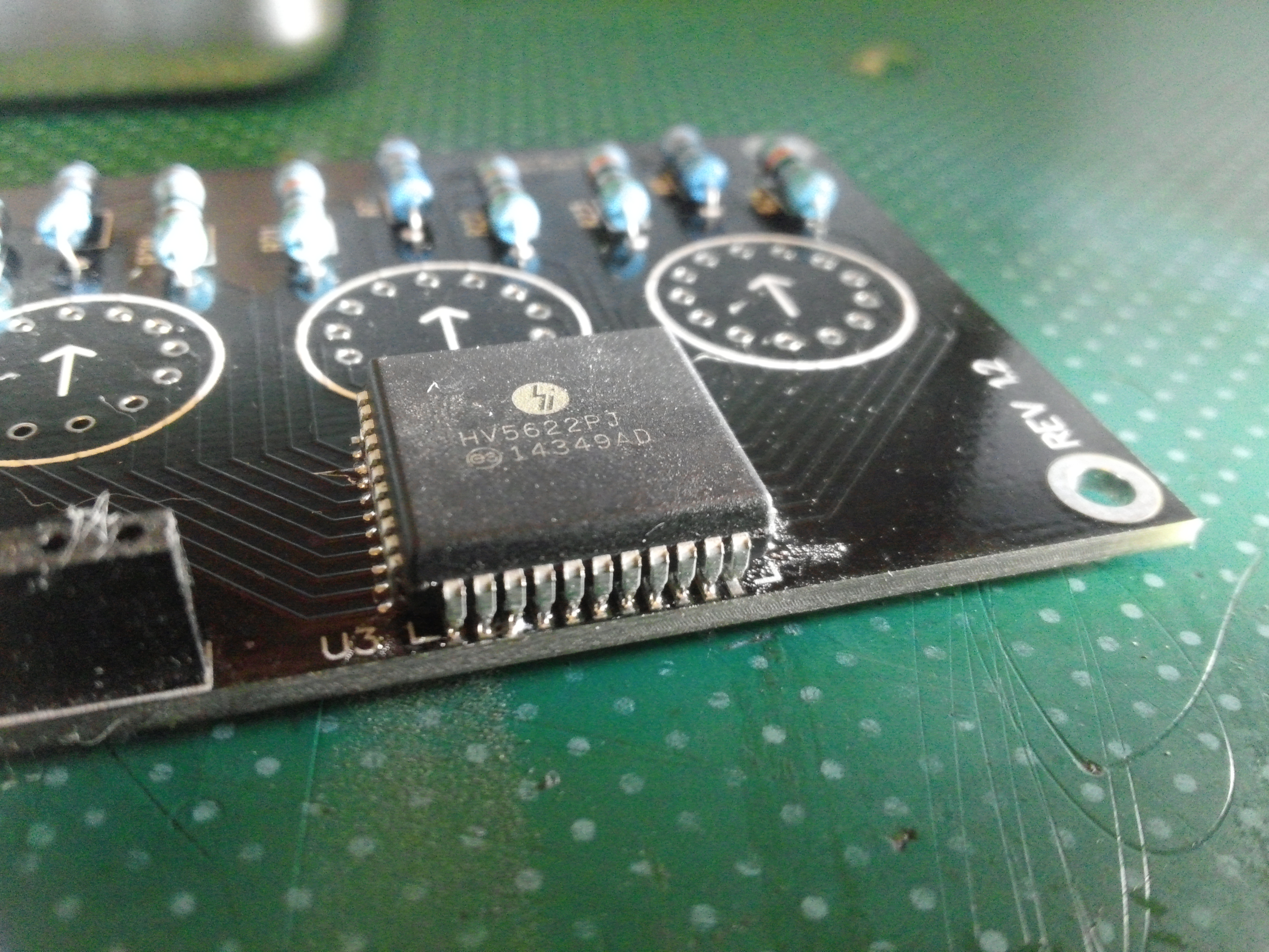One of the HV5622 chips closeup
